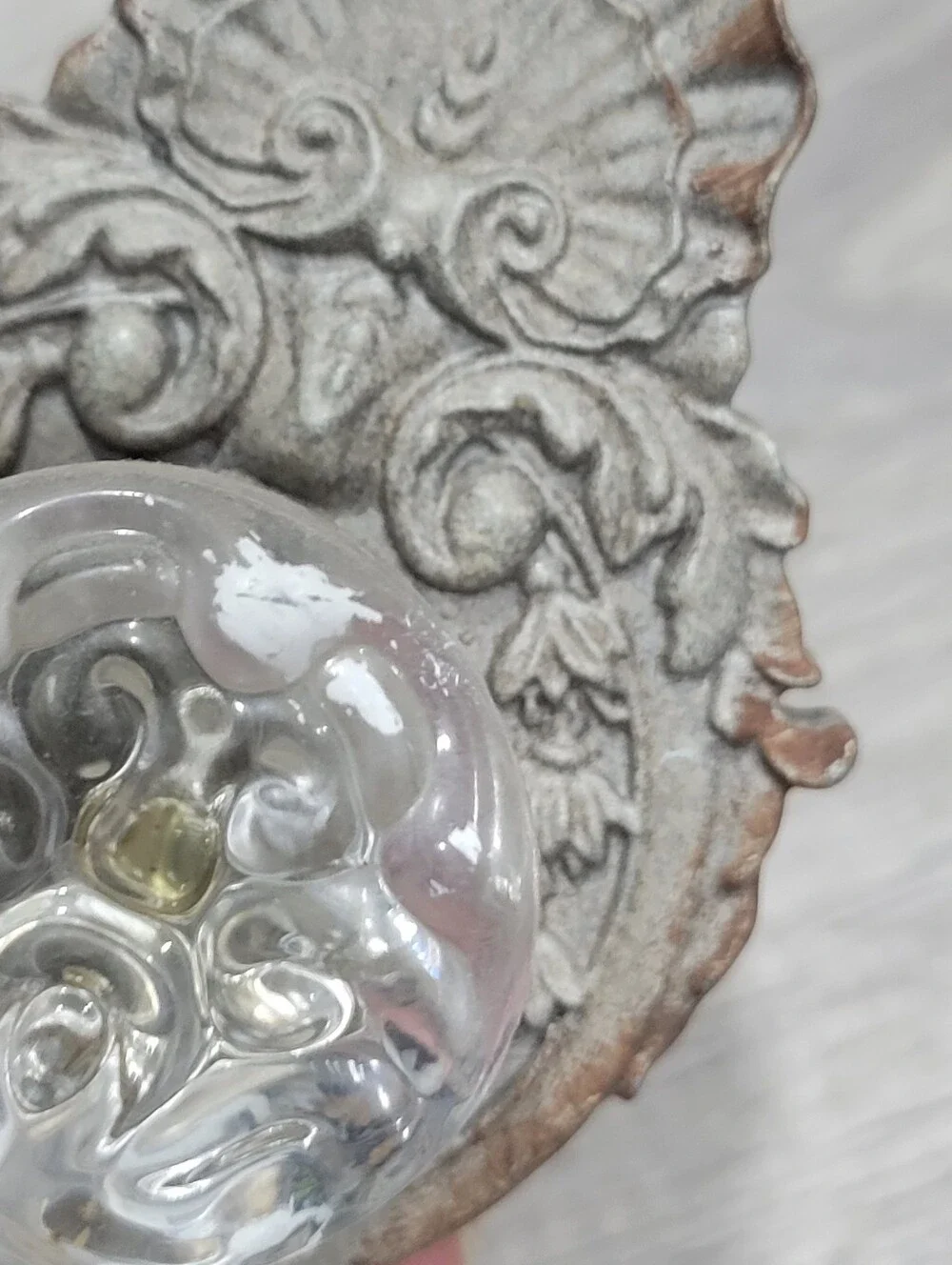 Boho Chabby Chic Home Decor Wall Hooks Set of 5 Metal Glass 8